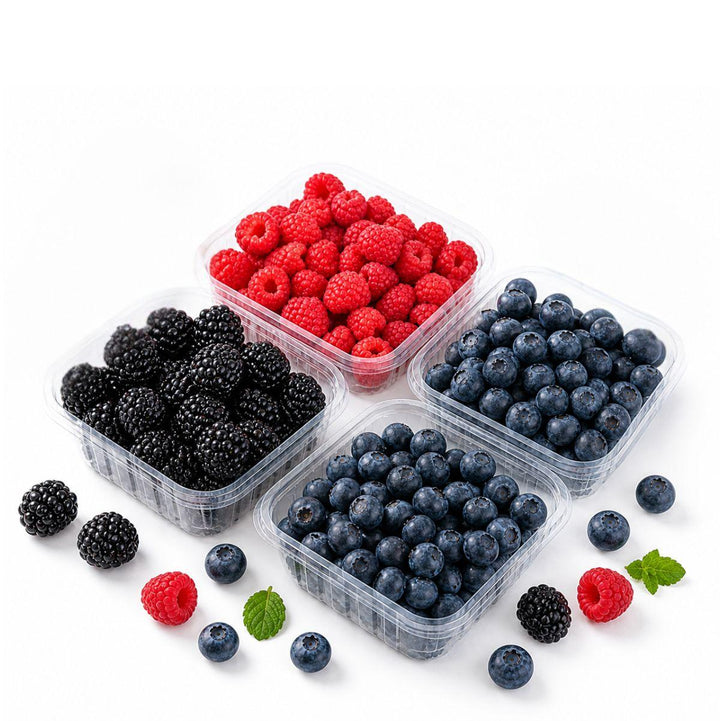 Mixed Berry Bliss Bundle featuring a colorful assortment of fresh berries in a natural fruit presentation.