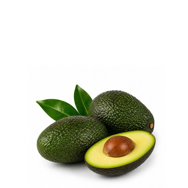 Two Hass avocados from Sharbatly in a premium 2-piece pack, fresh with smooth green skin, suitable for home and garden use.