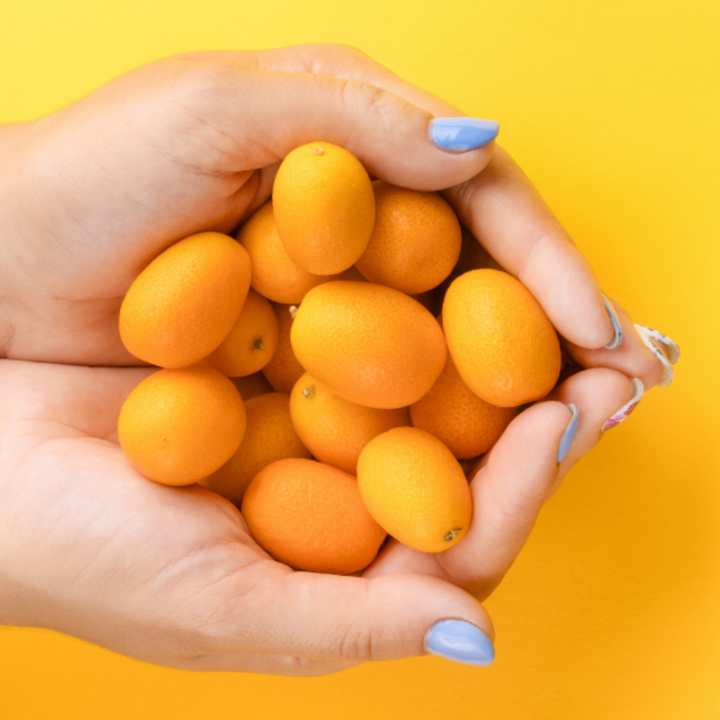 Seedless Kumquat, extra sweet, in 0.50kg pack by Sharbatly, fresh citrus fruit with bright orange color and smooth skin.