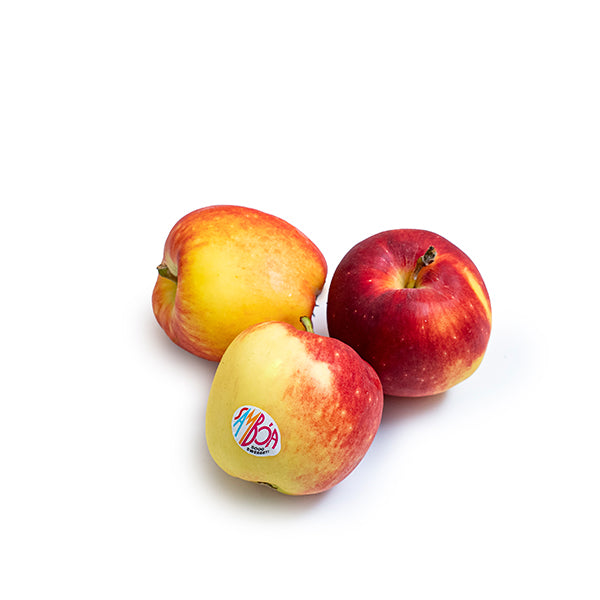 Fresh Sanboa apples from Sharbatly, 0.8 kg pack, showcasing shiny red and green apples on a white background.