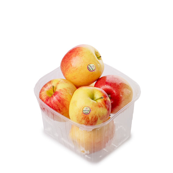 Fresh Apples Ambrosia from Sharbatly, 1 kg pack, showcasing ripe, crisp apples with vibrant red and yellow skin.