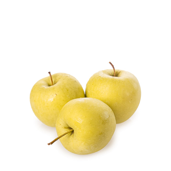 Fresh Golden Delicious apples from Sharbatly in a 1 kg pack, showcasing bright yellow skins and crisp fruit.