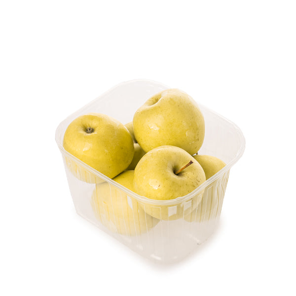 Golden Delicious apples in a 1 kg pack by Sharbatly, fresh and ripe fruit with bright yellow skin and smooth texture.