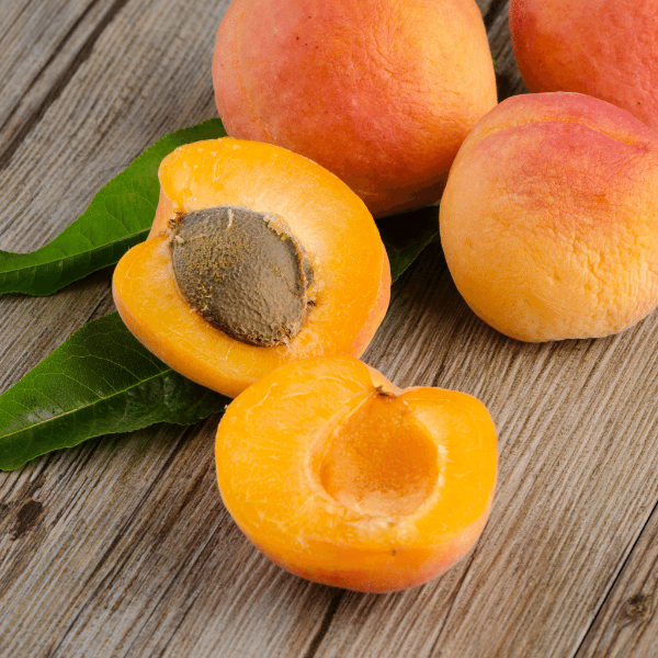 Fresh Sharbatly apricots, 0.5 kg pack, showcasing ripe, orange fruit with smooth skin and vibrant color.