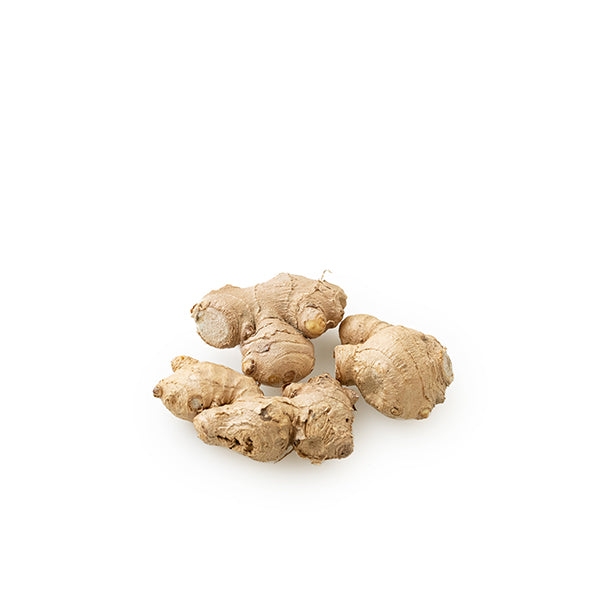 Organic ginger vegetable from Holland in a 0.125 kg pack, fresh and natural with a knobby, light brown exterior.