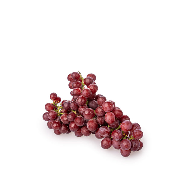 Red seedless Candy Snap grapes from Sharbatly, fresh and vibrant, in a 0.5 kg pack, showcasing glossy, ripe grapes.