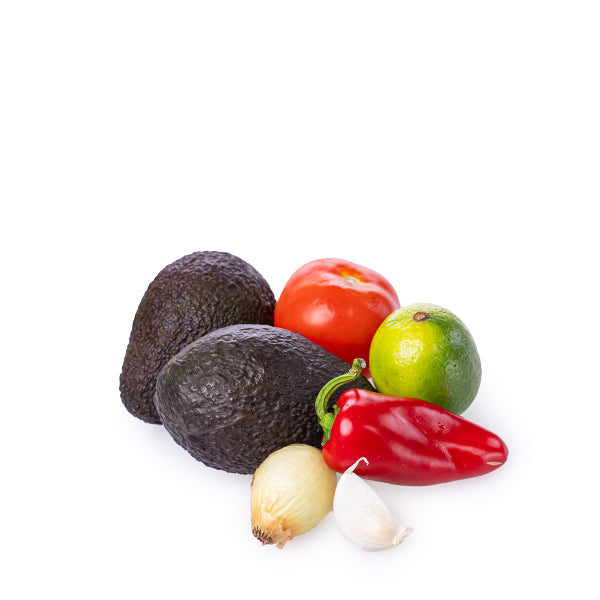 Holland ready-to-prepare guacamole ingredients mix with fresh vegetables, including tomatoes, onions, and herbs for homemade guacamole.