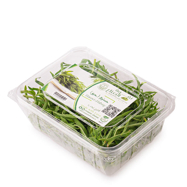 Organic HABAK Hasawi herb from Naqwat Al Nana in a 0.15 kg pack, shown in a clear image highlighting fresh, dried herb.