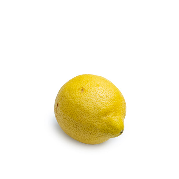 Single bright yellow Bergamot lemon from Holland, fresh fruit with textured skin and vibrant color.