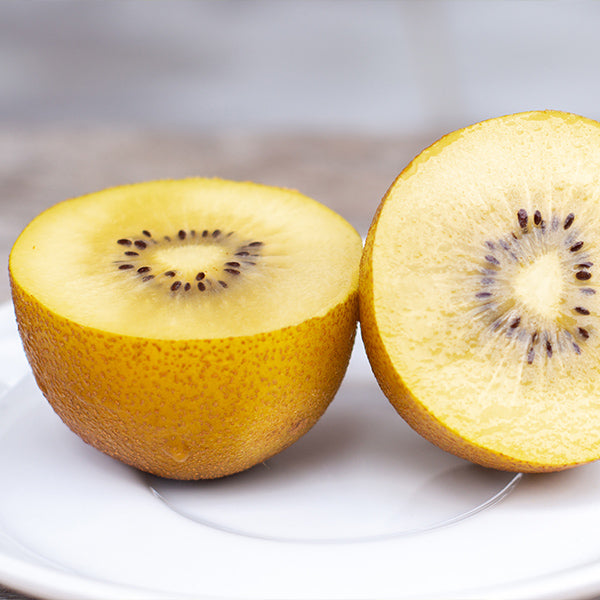 Yellow kiwi fruit from Sharbatly in a 0.45 kg pack, showing fresh, ripe yellow kiwi with fuzzy skin and vibrant color.