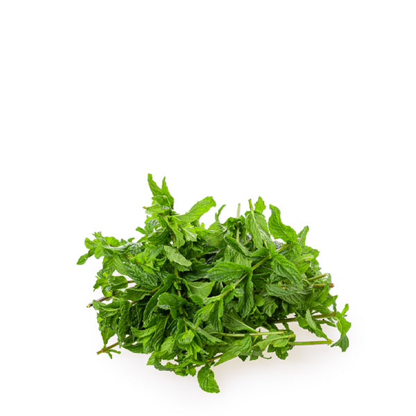 Organic mint herb from Naqwat Al Nana, 0.2 kg pack, showing fresh green mint leaves on a white background.