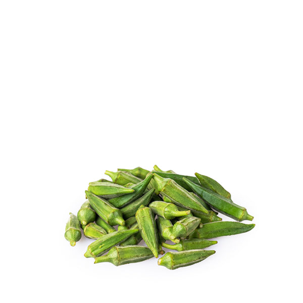 Organic small to medium okra vegetables from Naqwat Al Nana in a 0.5 kg pack, fresh and green with visible pods.