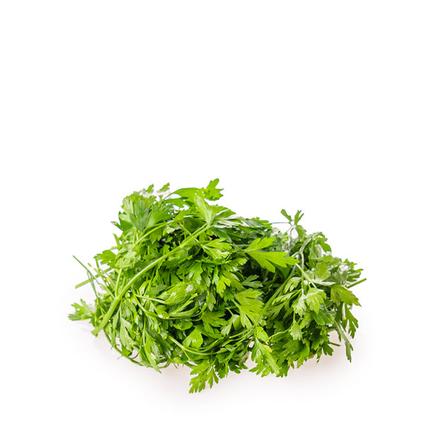 Fresh organic parsley flat leaf herb in a 0.13 kg pack from Naqwat Al Nana, showcasing vibrant green, leafy parsley.
