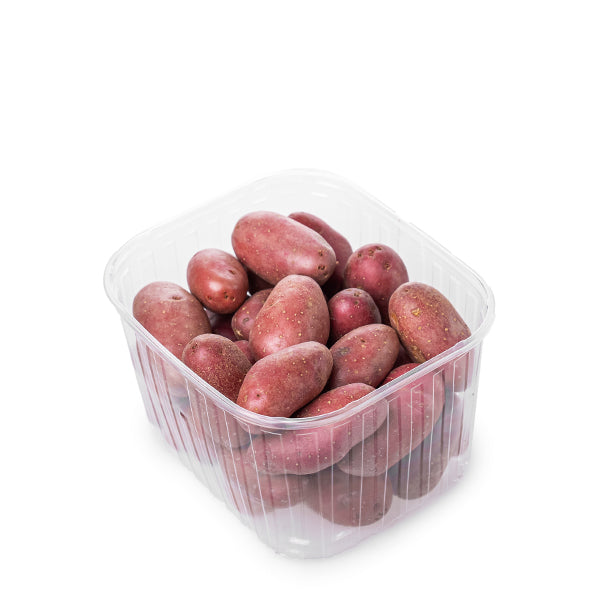 Red Cherie potatoes from Holland, 1 kg pack, fresh and firm vegetable with smooth skin and vibrant color.