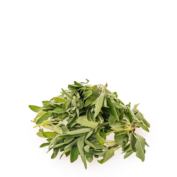 Fresh organic sage herb in a 0.15 kg pack from Naqwat Al Nana, showing vibrant green leaves and textured surface.