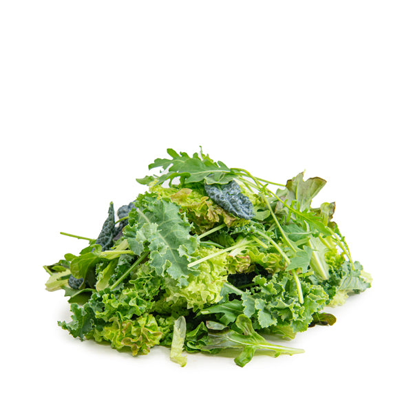 Fresh baby green mix leaves from Mishkat, hydroponic salad greens in a 0.125 kg bundle, vibrant and ready to eat.