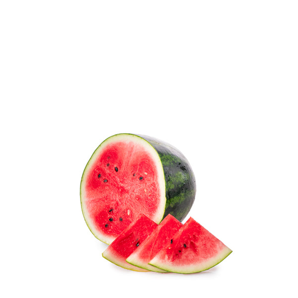 Fresh watermelon with vibrant red Thai premium fruit from Thailand, displayed as a single piece ready to eat.