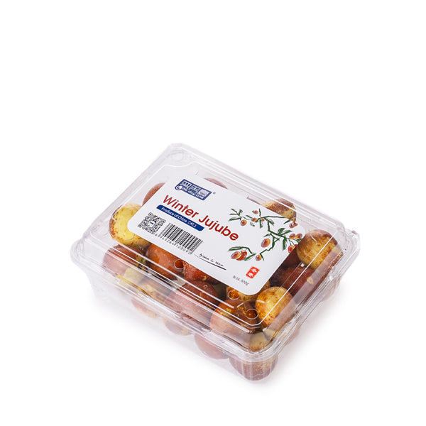 Sharbatly Jujubes Winter Chinese red dates in a 0.5kg pack, showcasing glossy, ripe red dates with a smooth surface.