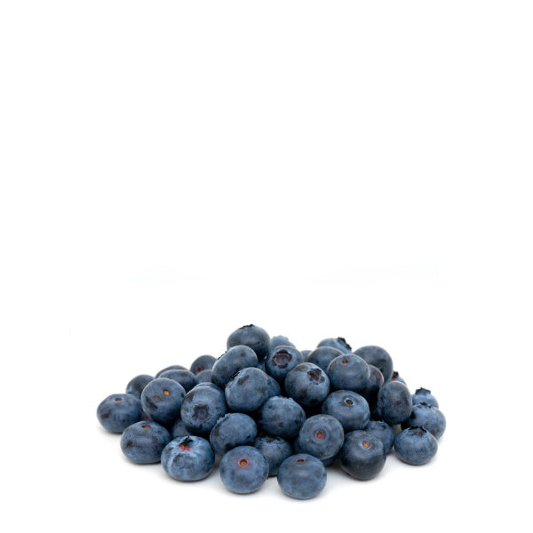 Fresh blue blueberries in a 0.125 kg pack from Sharbatly, showcasing vibrant, ripe berries on a white background.