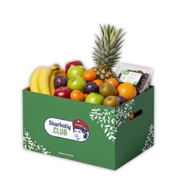 Mixed fruit bundle carton featuring a variety of fresh, colorful seasonal fruits from the Mixed brand.