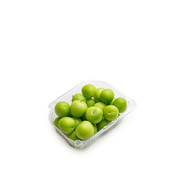 Fresh green sour plums in a 0.2 kg pack, natural fruit from Local Market, vibrant and ripe for snacking or cooking.