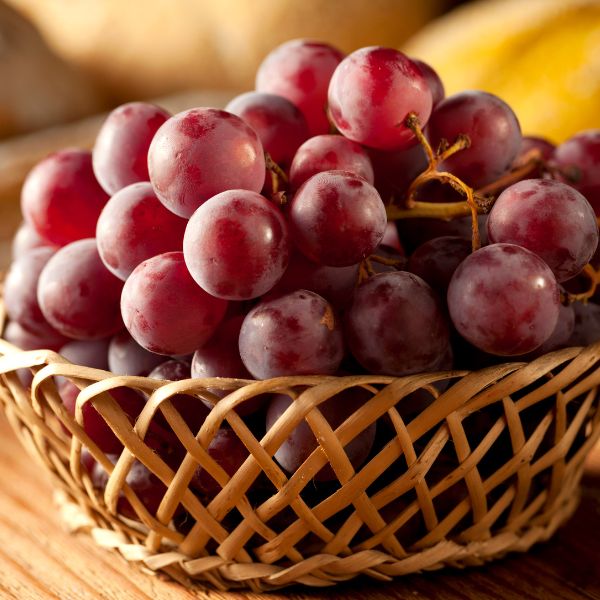 Red seedless grapes from Sharbatly's Candy Snap variety, shown in a 0.5 kg pack, fresh and ripe for snacking.