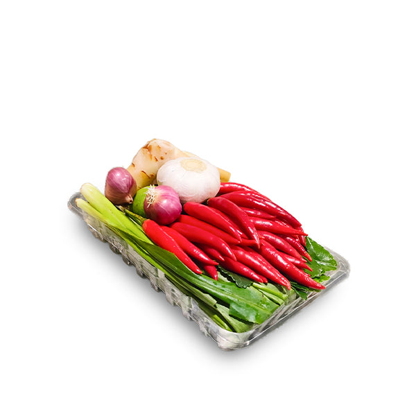 Thailand Tom Yum vegetable soup mix in a 0.5 kg pack, featuring fresh herbs and spices for authentic Thai flavor.