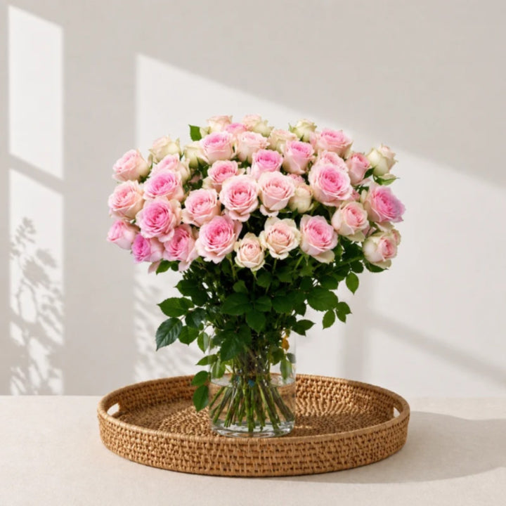 Bouquet of 10 spray roses from Vegpro Kenya in a garden setting, perfect for brightening home and garden spaces.