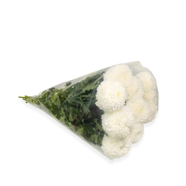 Fresh Flower Holland Superbowl Chrysanthemums, 10 stems of vibrant yellow and orange flowers, arranged in a bouquet.