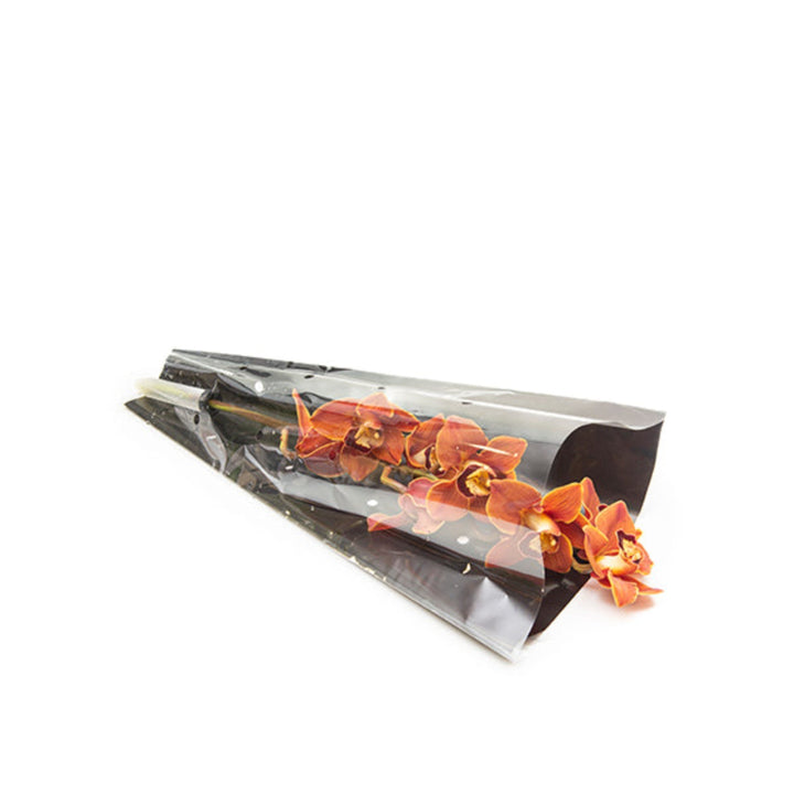 Single stem of red Cymbidium orchid flower from Fresh Flower Holland, showcasing vibrant blooms and elegant floral arrangement.