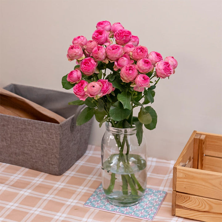 Bouquet of five Giselle Garden Spray Roses from SQ Flora Kenya, featuring delicate pink flower stems arranged naturally.