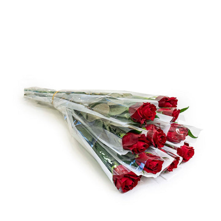 Red rose flower from SQ Flora Kenya, single stem with natural petals, individually wrapped for freshness.