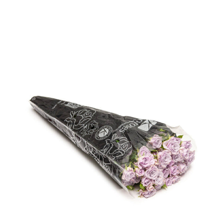 Bouquet of 10 Roses Baby Silver Shadow flowers by SQ Flora Kenya, arranged with lush green leaves and delicate blooms.