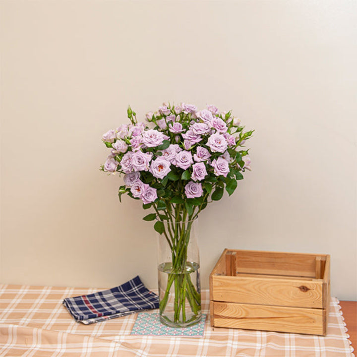 Bouquet of Roses Baby Silver Shadow flowers from SQ Flora Kenya, featuring 10 stems of delicate silver-gray blooms.