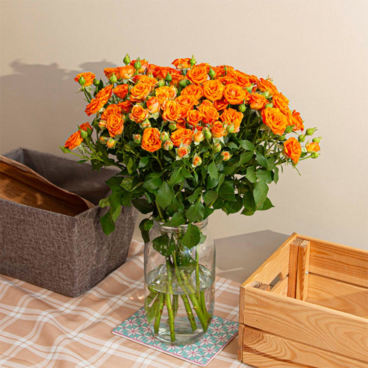 Bright pink Roses Baby Smashing flowers in a bouquet with 10 stems, by SQ Flora Kenya, showcasing fresh, vibrant blooms.