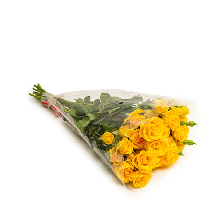 Yellow roses baby flowers from SQ Flora Kenya, showing 10 stems of delicate yellow roses arranged in a natural bouquet.