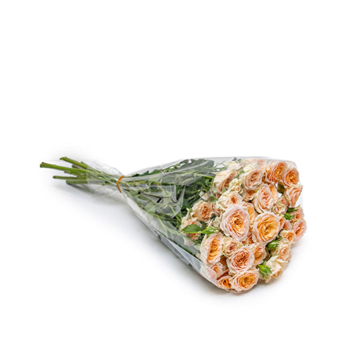 Bouquet of 10 Roses Baby Rosanella flowers by SQ Flora Kenya, showcasing vibrant pink blooms and green foliage.