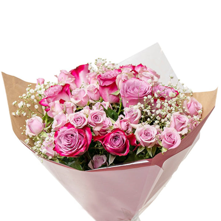 Pretty purples roses bouquet with 23 stems from Mix Flower Bouquet, showcasing a luxurious floral arrangement.