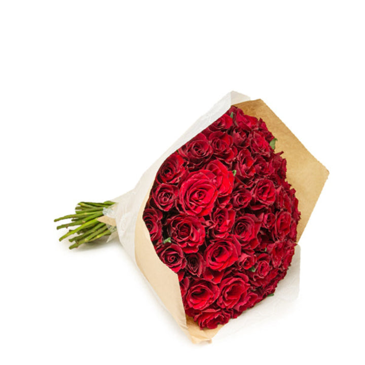 Red luxury bouquet of 50 roses from Mix Flower Bouquet, featuring vibrant, fresh red roses arranged in a beautiful floral display.