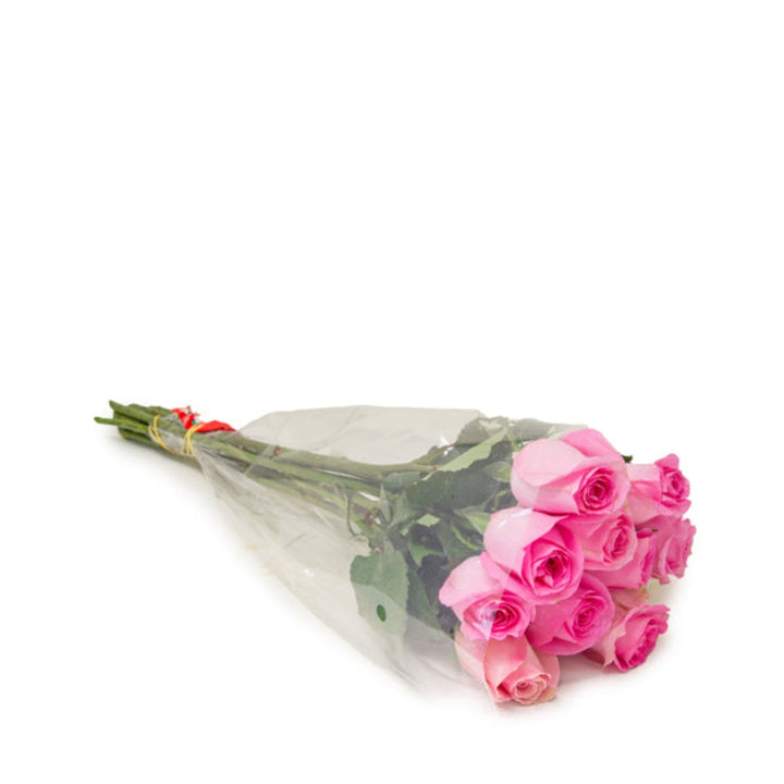 Bouquet of 10 Revival Pink roses from SQ Flora Kenya, fresh floral arrangement with vibrant pink blooms.
