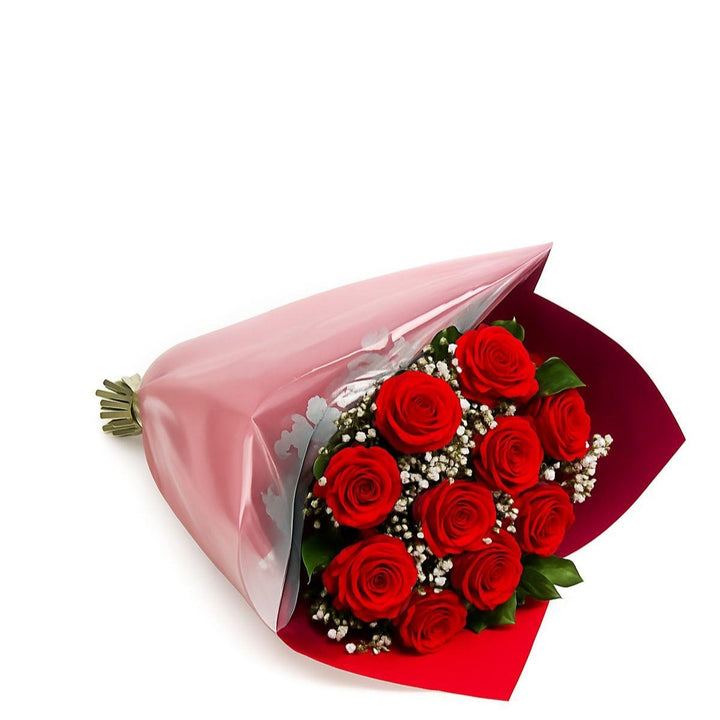 Mix Flower Bouquet Ruby Love with 16 vibrant stems of mixed flowers arranged in a colorful bouquet.