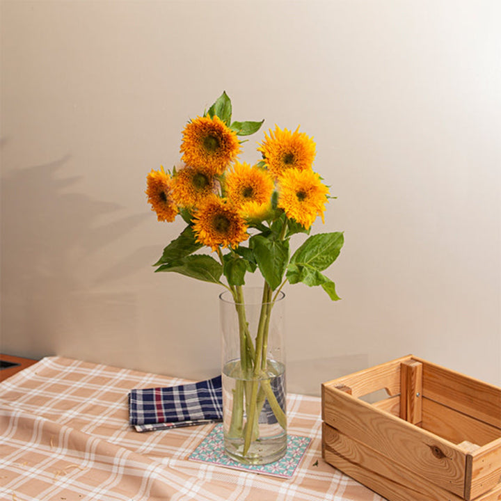 Fresh Flower Holland Gemini Summer sunflower bouquet with five bright, yellow sunflowers arranged in a natural floral display.