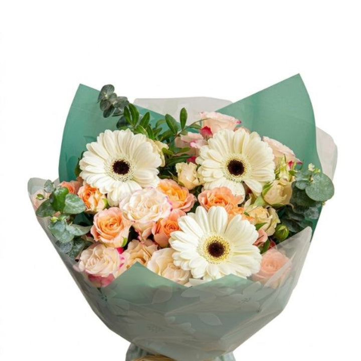 Colorful Sunshine Joy bouquet with 13 mixed flower stems, arranged in a vibrant, natural floral bouquet by Mix Flower Bouquet.
