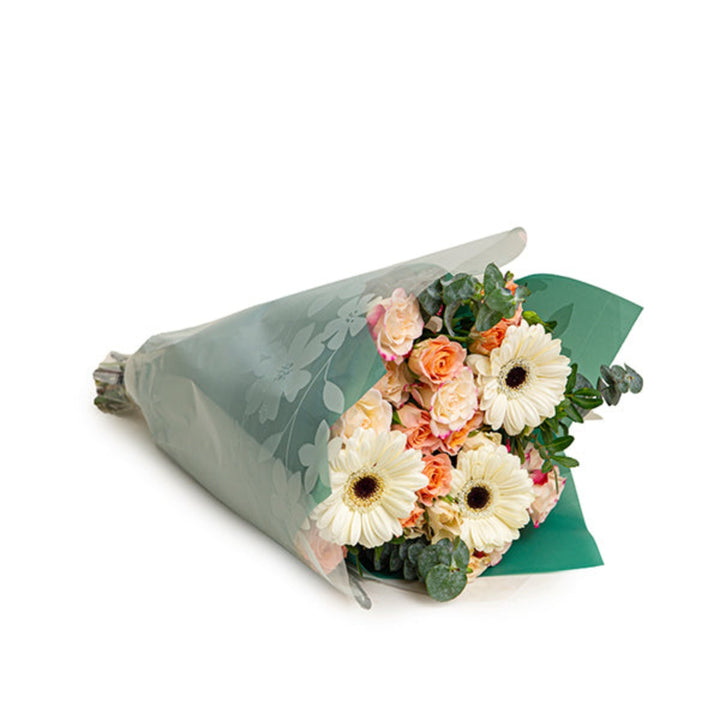 Colorful Sunshine Joy bouquet with 13 mixed flower stems, vibrant blooms arranged in a fresh bouquet by Mix Flower Bouquet.