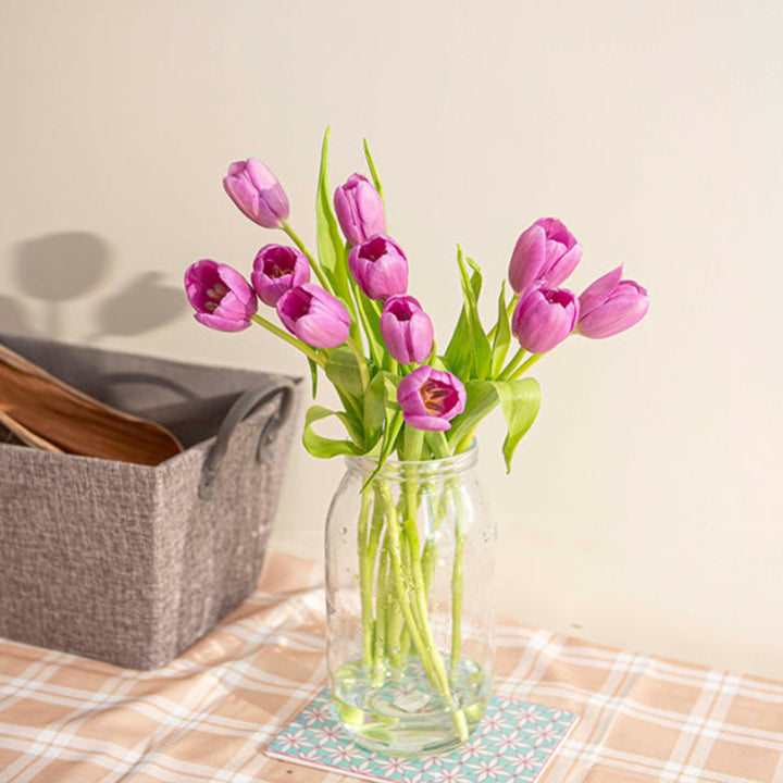 Purple Prince tulips from Fresh Flower Holland with 10 vibrant stems, showcasing their elegant, colorful blossoms.