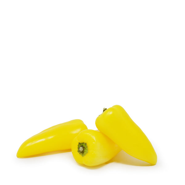Yellow Jalapeno peppers from Holland in a 0.250 kg vegetable pack, fresh and vibrant with smooth skin.