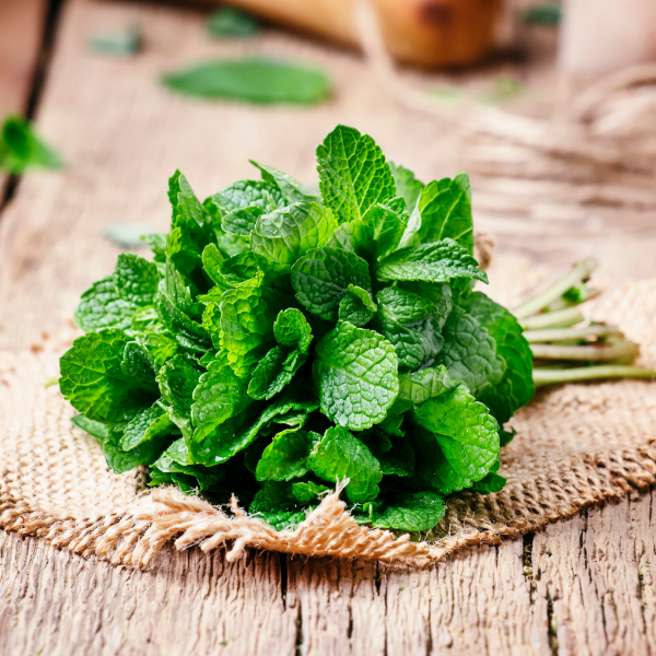 Fresh mint and peppermint herb bunch from Local Market, 0.10 kg, vibrant green leaves perfect for cooking and garnishing.