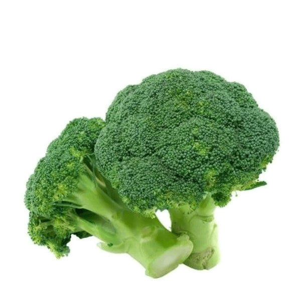 Fresh green broccoli heads from Sharbatly, showcasing vibrant, crisp vegetable with tightly packed florets and sturdy stems.