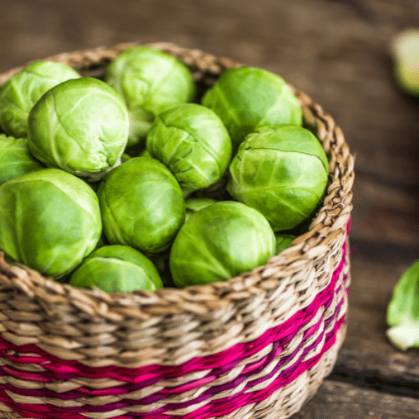Fresh Holland Brussels sprouts in a 0.5 kg bag, vibrant green vegetable ready for cooking or salads.