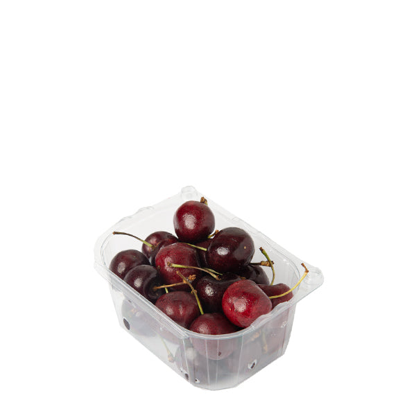 SweetHeart cherries in a 0.25 kg pack, fresh and ripe fruit from Sharbatly, showcasing bright red cherries with stems.